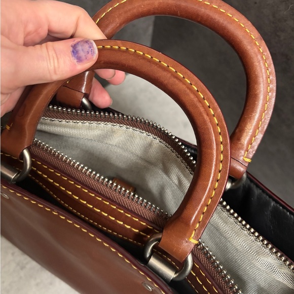 Coach Rogue Briefcase Brown Leather Work Bag Satchel Crossbody Laptop Authentic - Picture 10 of 16